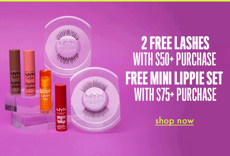2 FREE LASHES WORTH $50+ PURCHASE + FREE MINI LIPPIE SET WITH $75+ PURCHASE