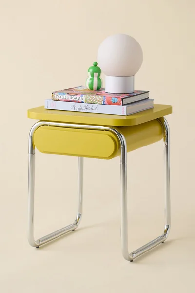 Boden Chrome Storage Nightstand