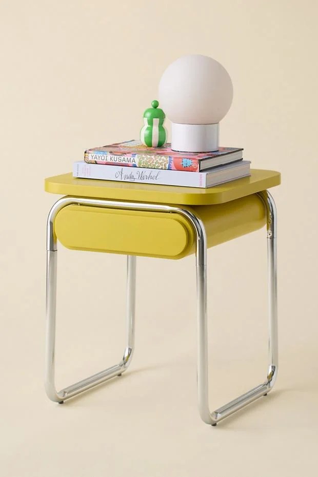 Boden Chrome Storage Nightstand