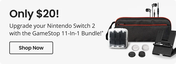 Only $20! | Upgrade your Nintendo Switch with the GameStop 11-in-1 bundle!* | Shop Now