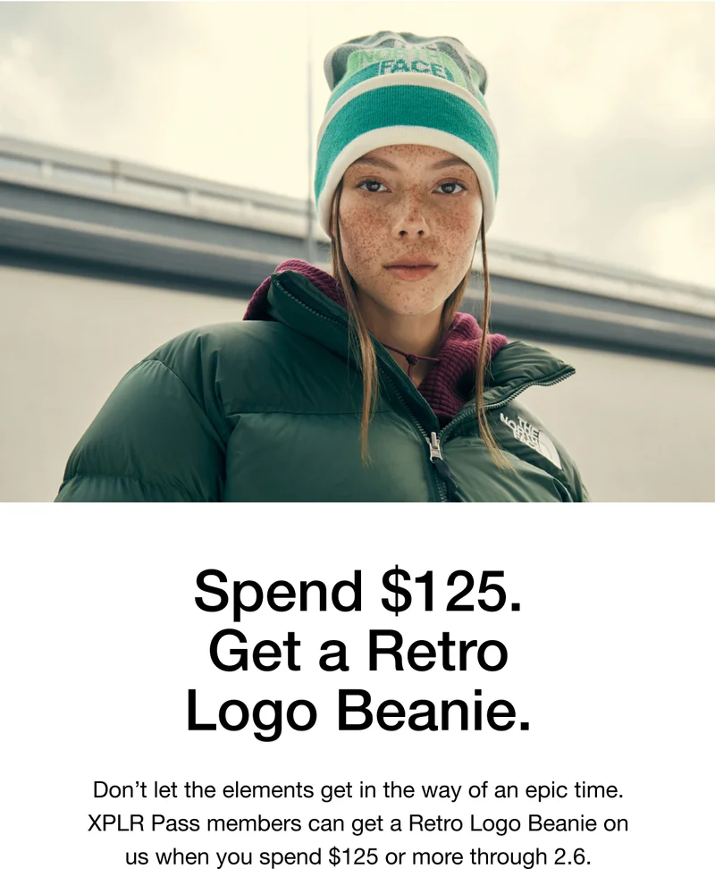 Don't let the elements get in the way of an epic time. XPLR Pass members can get a Retro Logo Beanie on us when you spend $125 or more through 2.6.