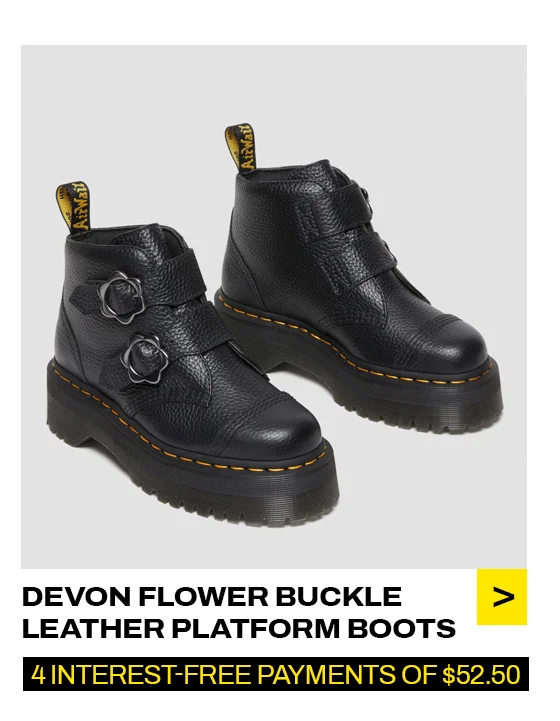 Devon Flower Buckle Leather Platform Boots