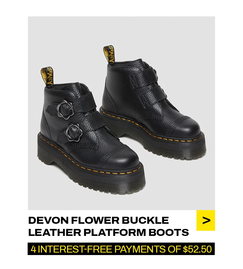 Devon Flower Buckle Leather Platforms Boots