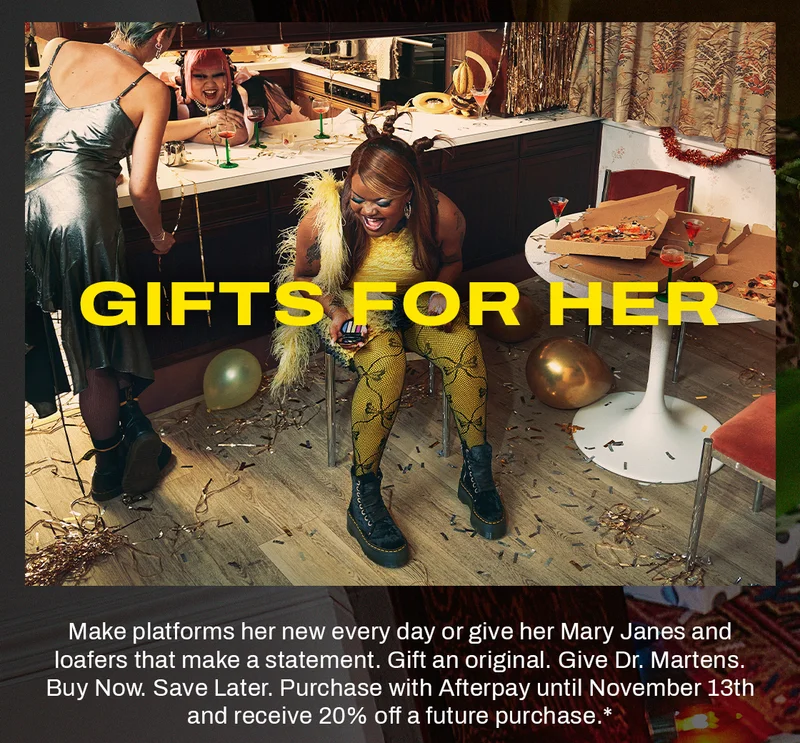 Gifts for Her. Purchase with Afterpay until November 13th and receive 20% off your future purchase