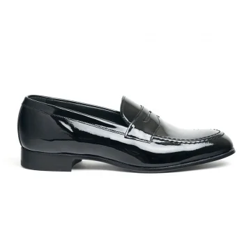 Casey Women's Penny Loafer in Black Patent Leather