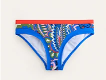 Santorini Bikini Bottoms - Blue, Foliage Paisley