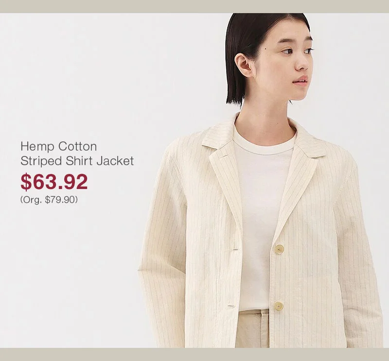 Shop Women's Hemp Cotton Striped Shirt Jacket