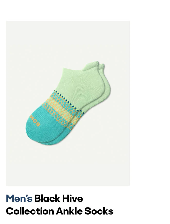 Men's Black Hive Collection Ankle Socks