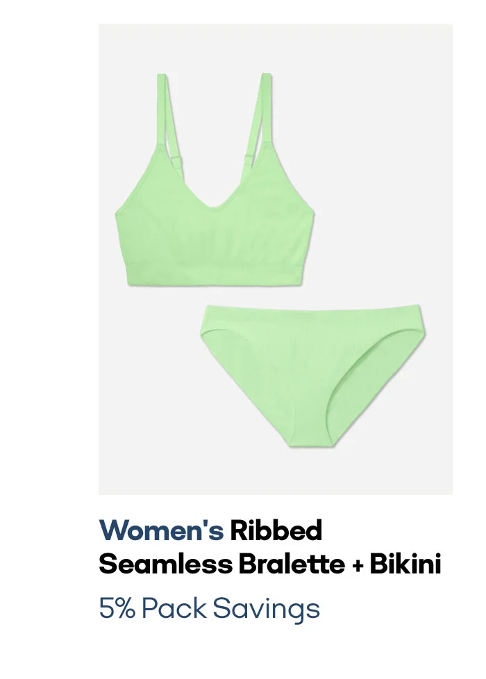 Women's Ribbed Seamless Bralette + Bikini 5% Pack Savings