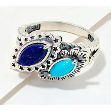 American West Sterling Silver Night & Day Gemstone Ring