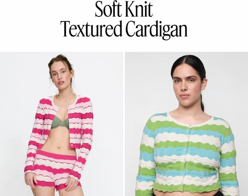 Soft knit textured cardigan