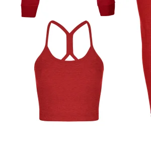 Spacedye Slim Racerback Cropped Tank in Ruby Red Heather