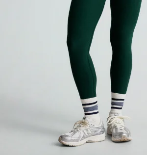 Spacedye Caught In The Midi High Waisted Legging in Dark Spruce Green Heather