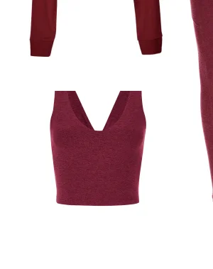 Spacedye Good Day Cropped Tank in Bordeaux Heather