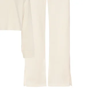 Open Ended Mid Rise Wide Leg Pant in Fresh Snow