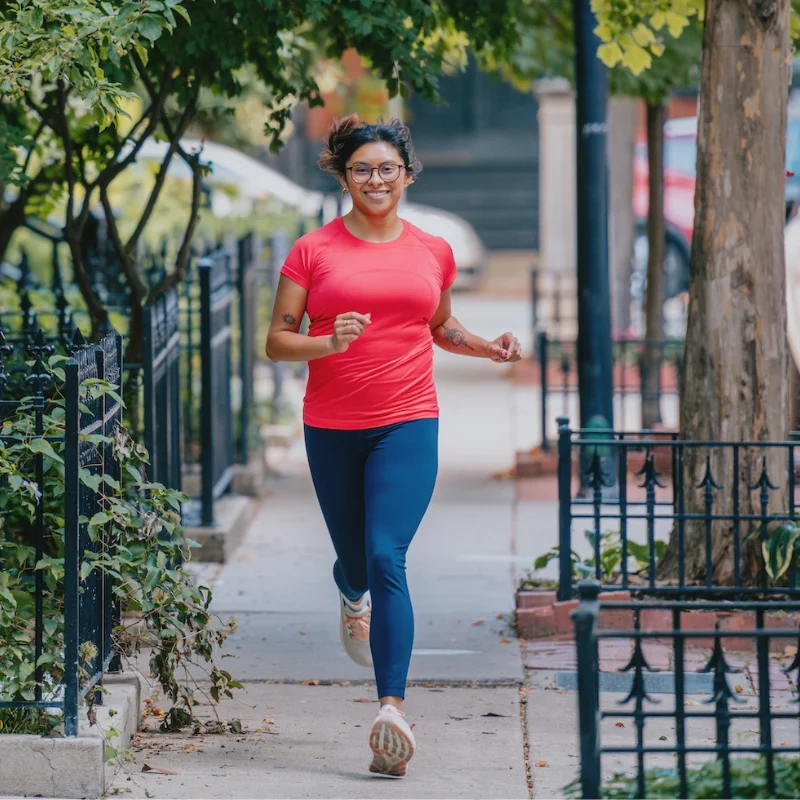 Woman running in lululemon apparel