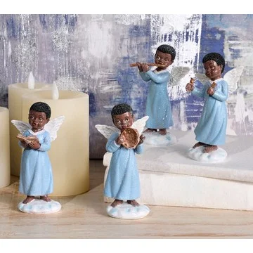 Set of 4 Children Angels with Instruments by Valerie
