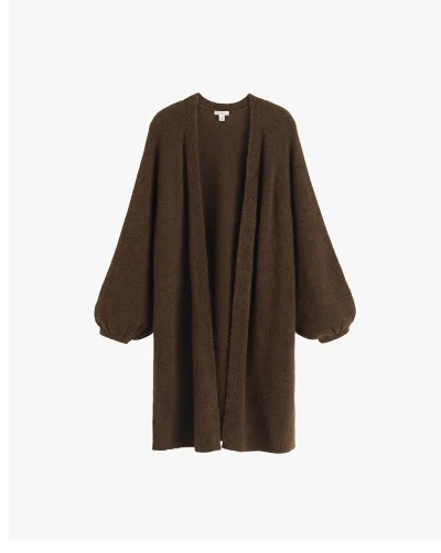 Alpaca Wool Long Cardigan Chocolate