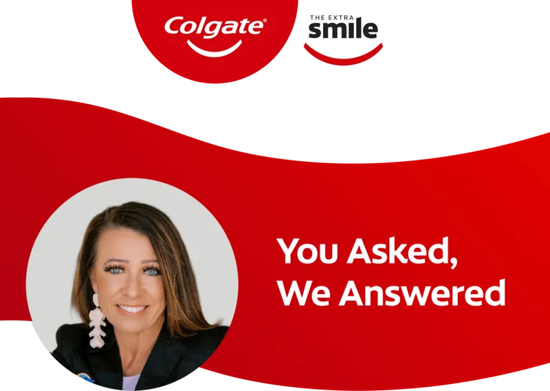 A head shot of dental professional Mandy Dennis (RDH) is shown next to text that reads, you asked, we answered.