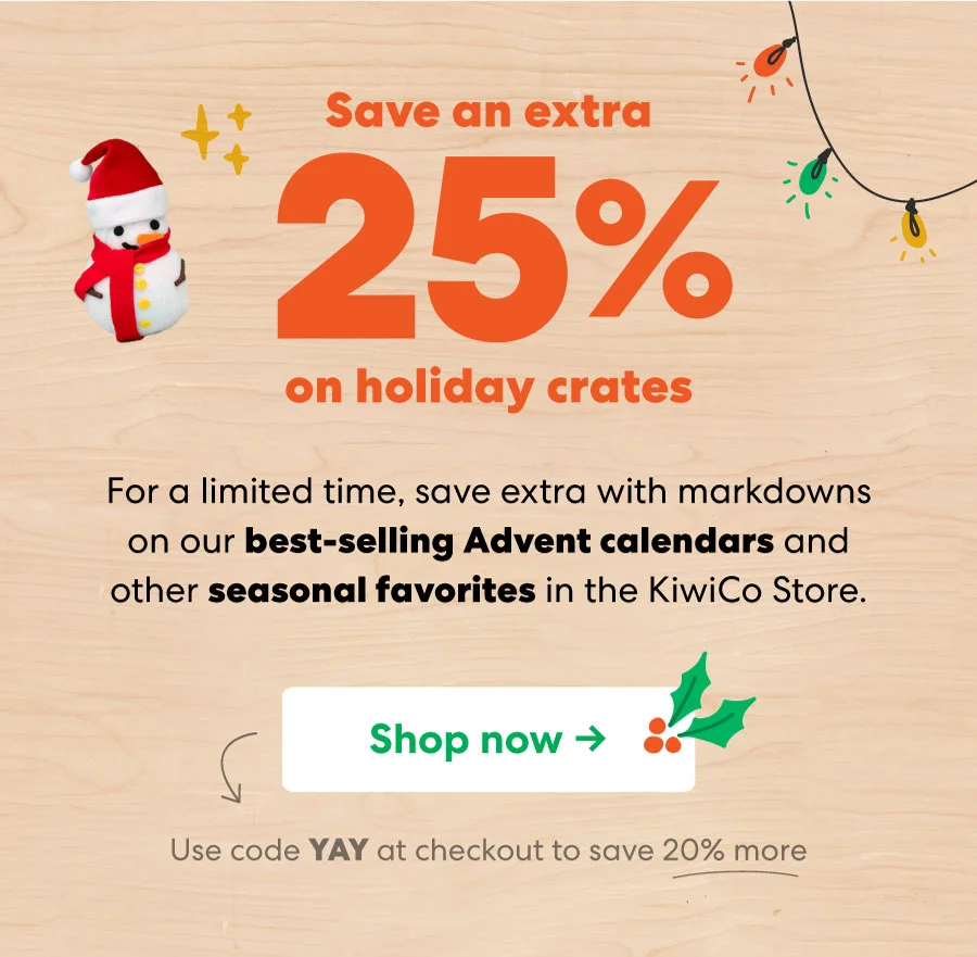 Save an extra 25% on holiday crates