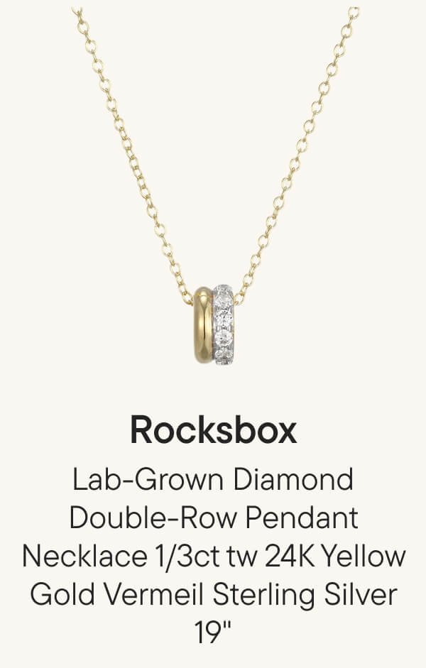 Lab-Grown Diamond Double-Row Pendant Necklace 1/3ct tw 24K Yellow Gold Vermeil Sterling Silver 19