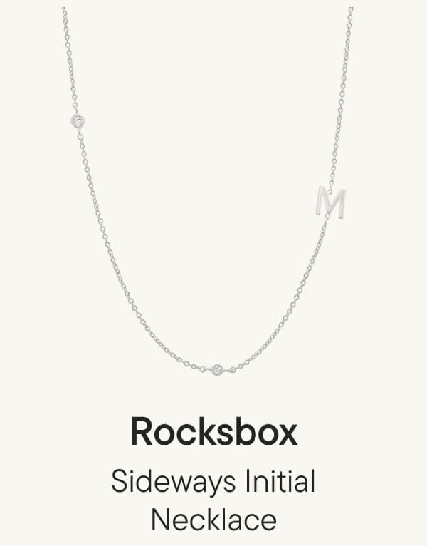 Sideways Initial Necklace in Silver