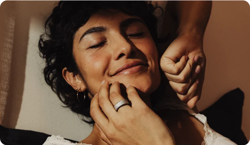 Person Wearing Matte Oura Ring