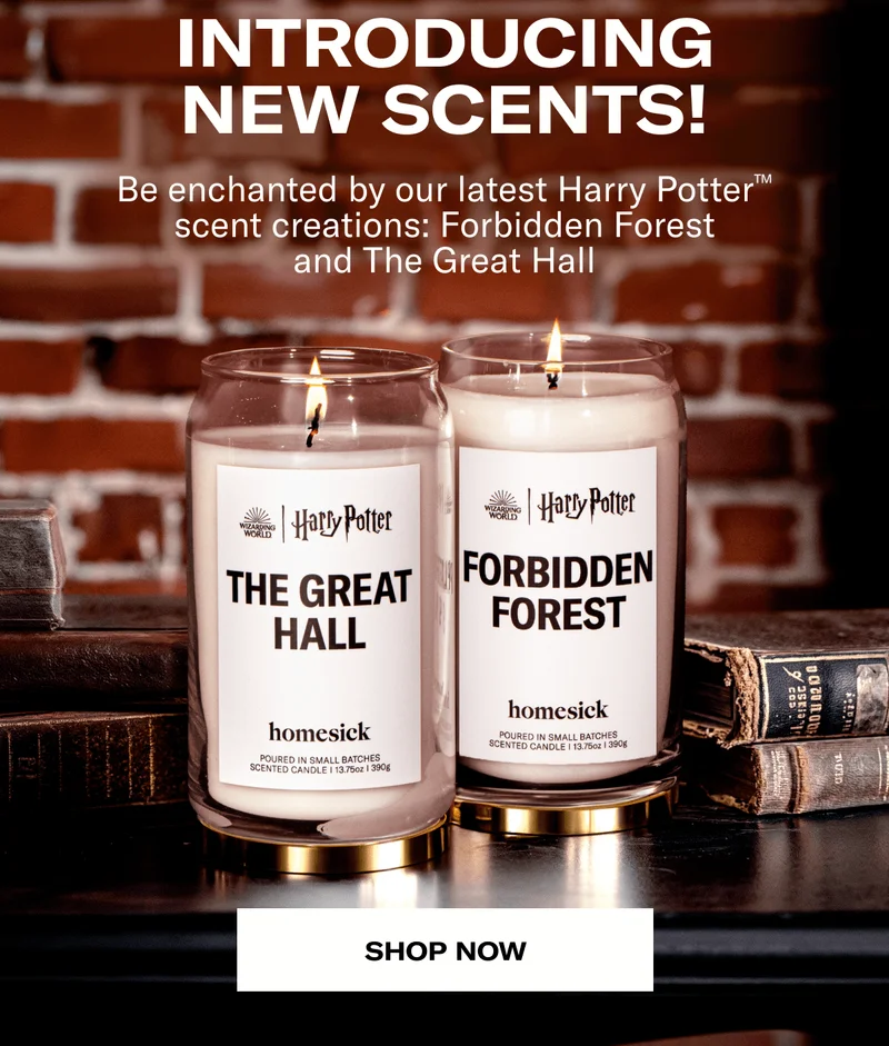 INTRODUCING NEW SCENTS! | Be enchanted by our latest Harry Potter™ scent creations: Forbidden Forest and The Great Hall | SHOP NOW