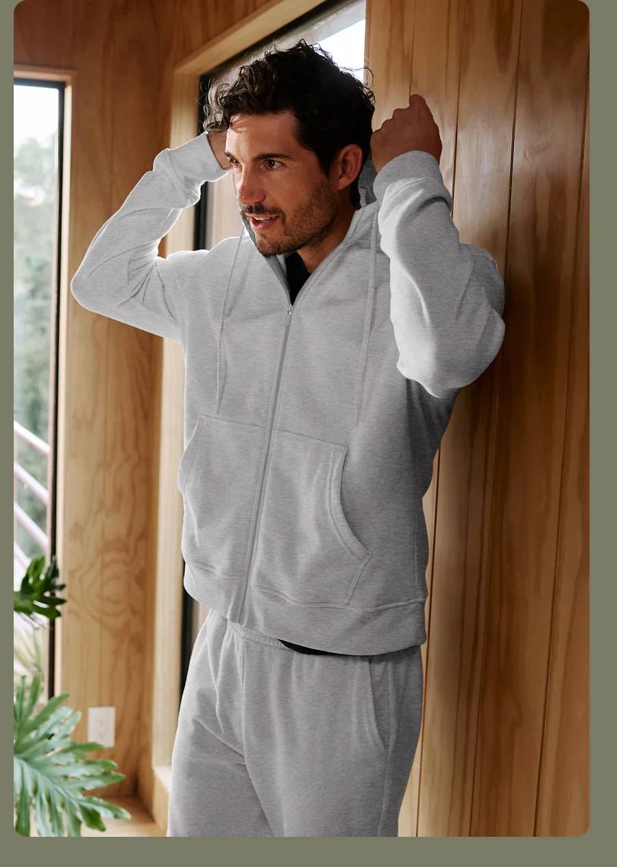 Every Body Zip Front Hoodie in Light Heather Gray