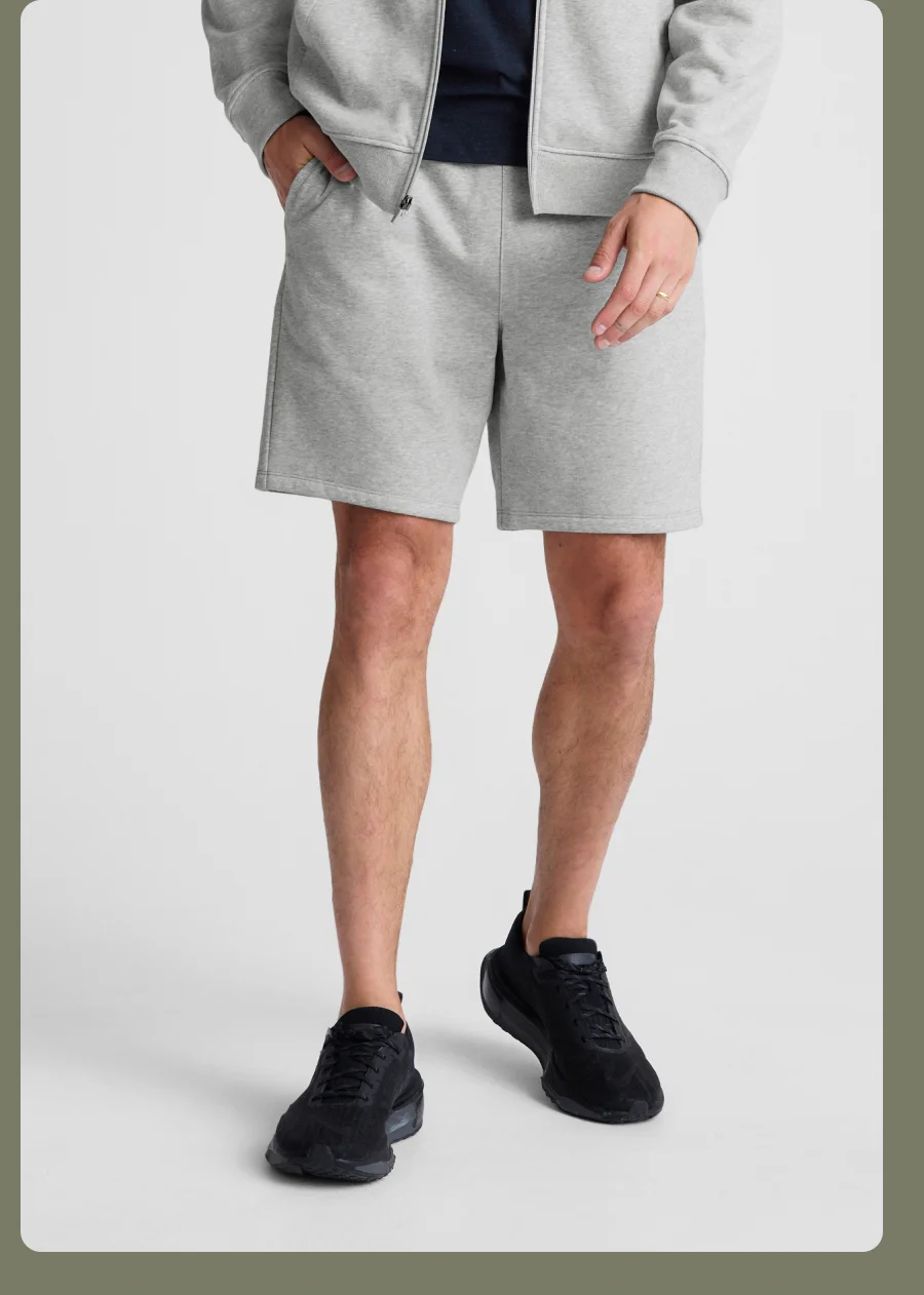 Fresh Cut Sweat Short in Light Heather Gray