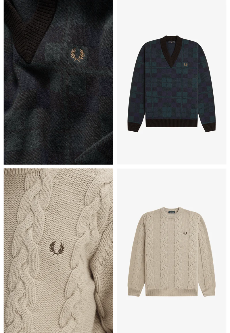 a selection of Fred Perry knitwear - menswear