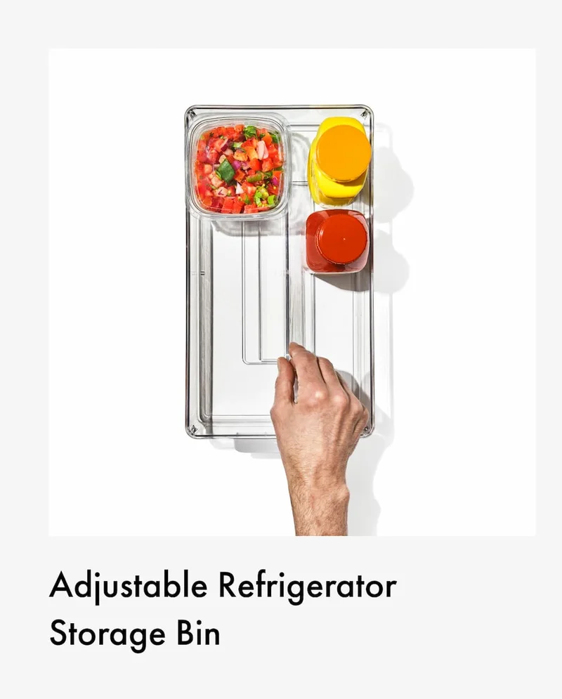 Adjustable Refrigerator Storage Bin