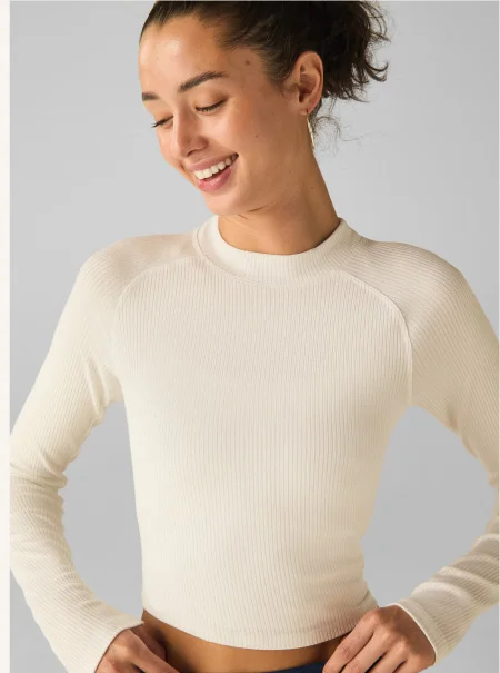 Contours Mock Neck Cropped Top