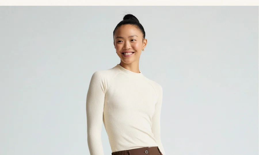 Contours Mock Neck Long Length Top