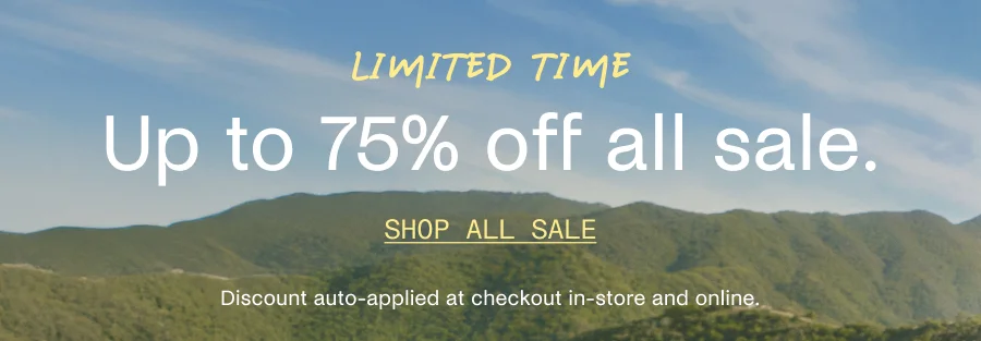 Limited Time: Up to 75% Off All Sale