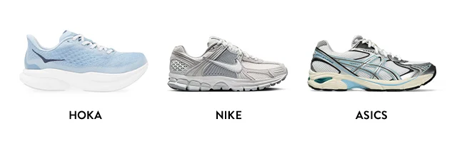 HOKA, NIKE, ASICS