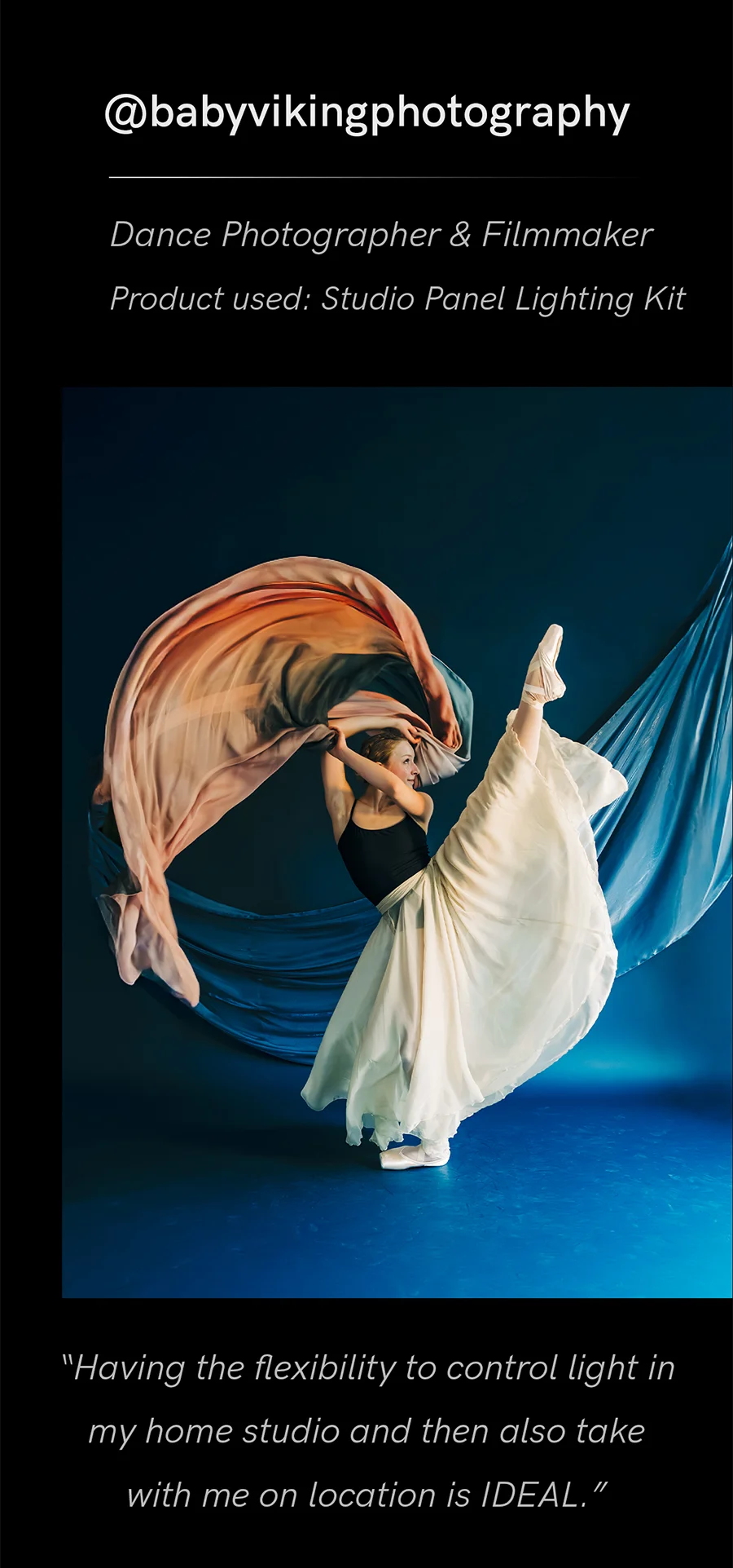 “Having the flexibility to control light in my home studio and then also take with me on location is IDEAL" @babyvikingphotography