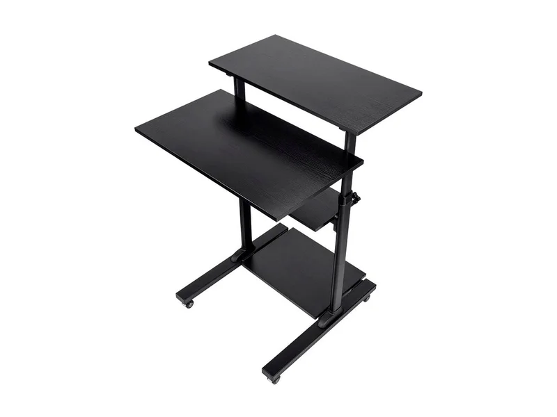 Height Adjustable PC Workstation Cart for Sit-Stand