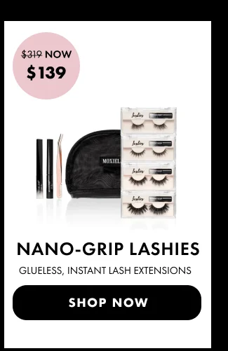 Image of Nano-Grip Lashies set with instant lash extensions, discounted from $319 to $139
