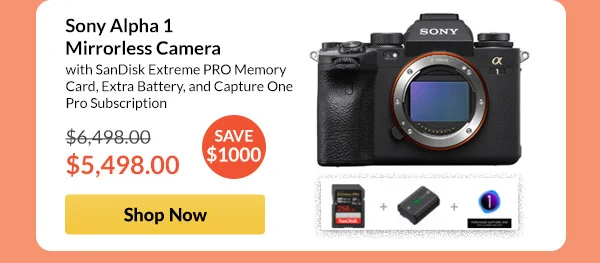 Sony Alpha 1 Mirrorless Camera  with SanDisk Extreme PRO Memory Card, Extra Battery, and Capture One Pro Subscription