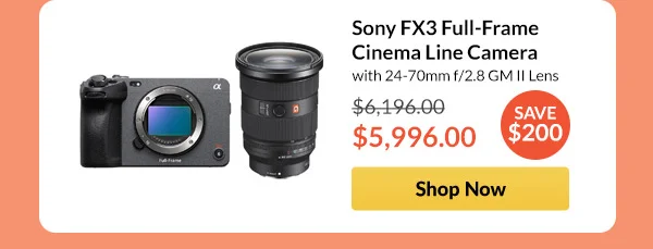 Sony FX3 Full-Frame Cinema Line Camera  with 24-70mm f/2.8 GM II Lens