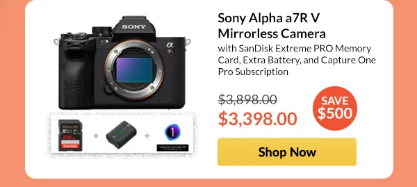 Sony Alpha a7R V Mirrorless Camera  with SanDisk Extreme PRO Memory Card, Extra Battery, and Capture One Pro Subscription