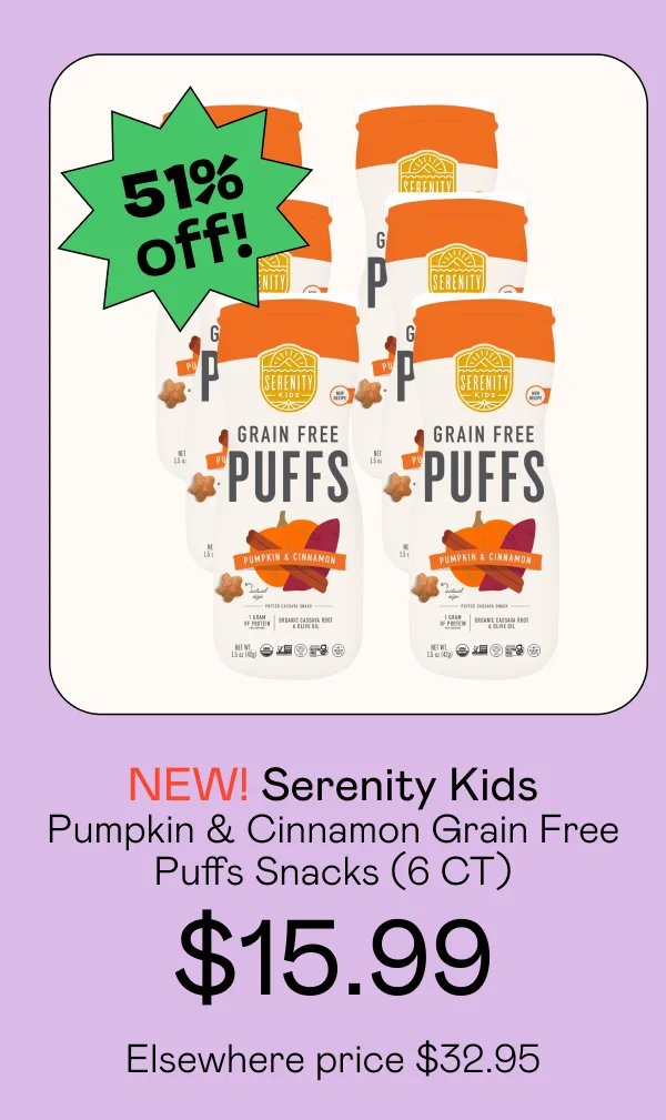 Pumpkin & Cinnamon Grain Free Puffs Baby & Toddler Snacks (6 Pack)