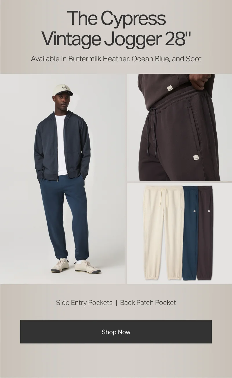 New Styles: The Cypress Vintage Jogger - Shop Now