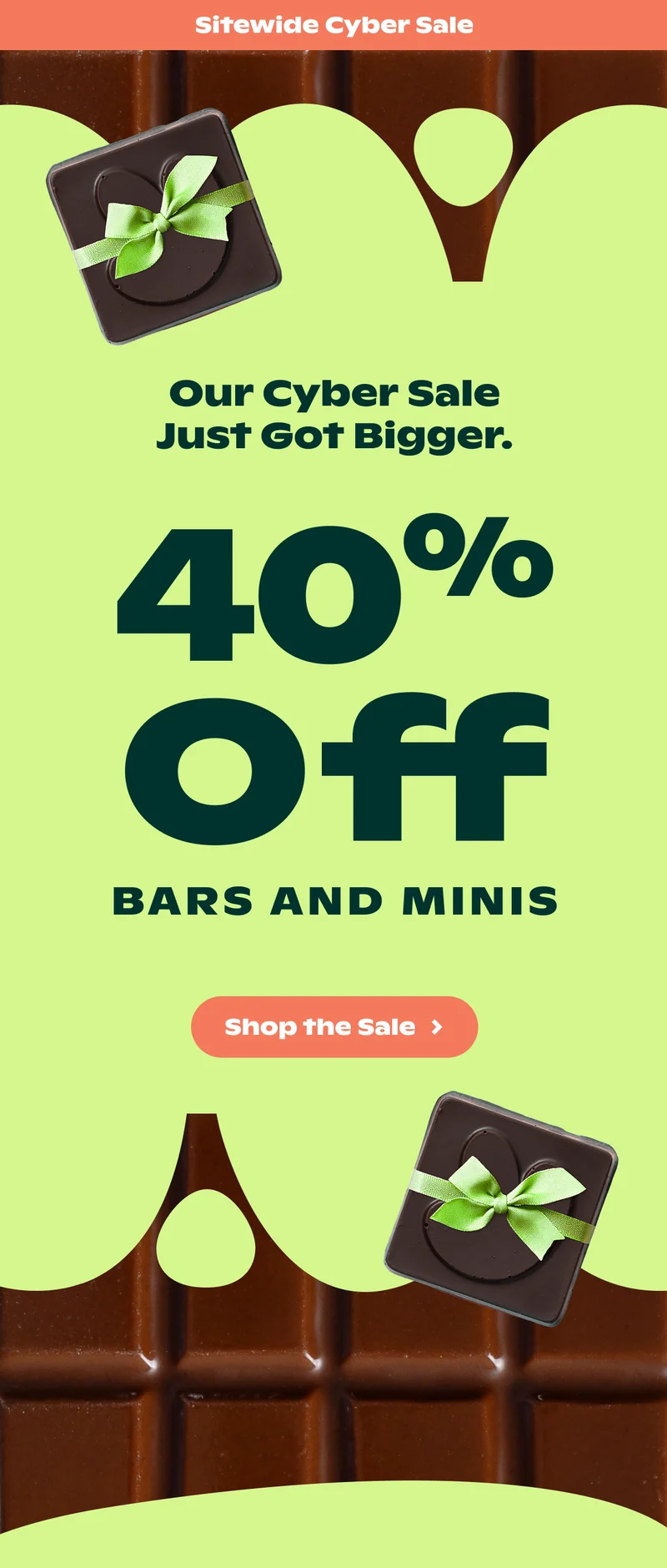 40% Off Bars and Minis