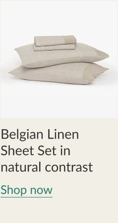 Belgian Linen Sheet Set in  natural contrast - Shop Now