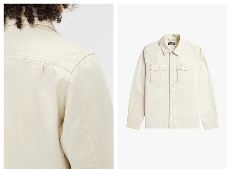 Texture - men's ecru microcord jacket