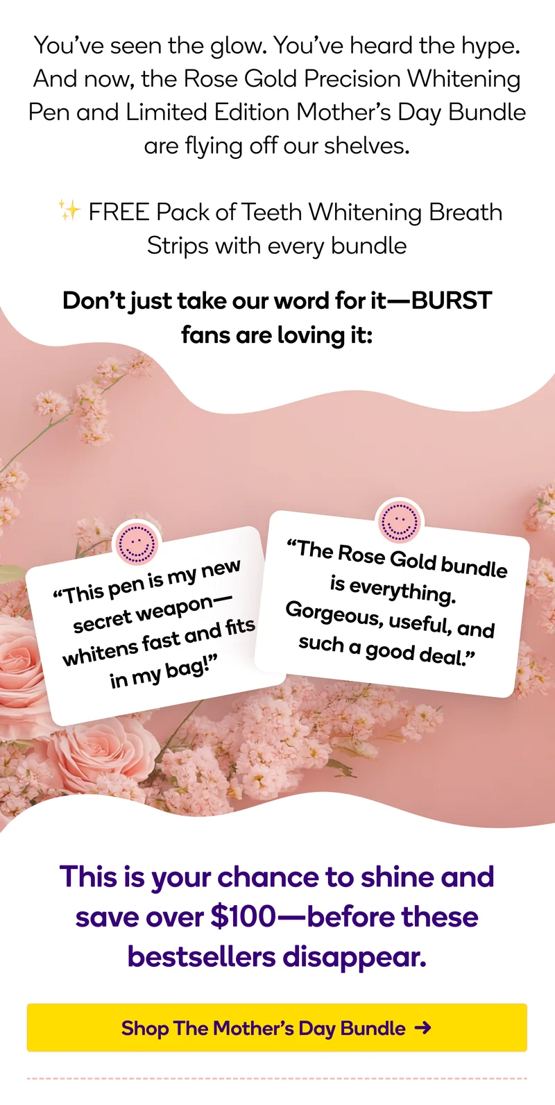 rose gold mother's day bundle