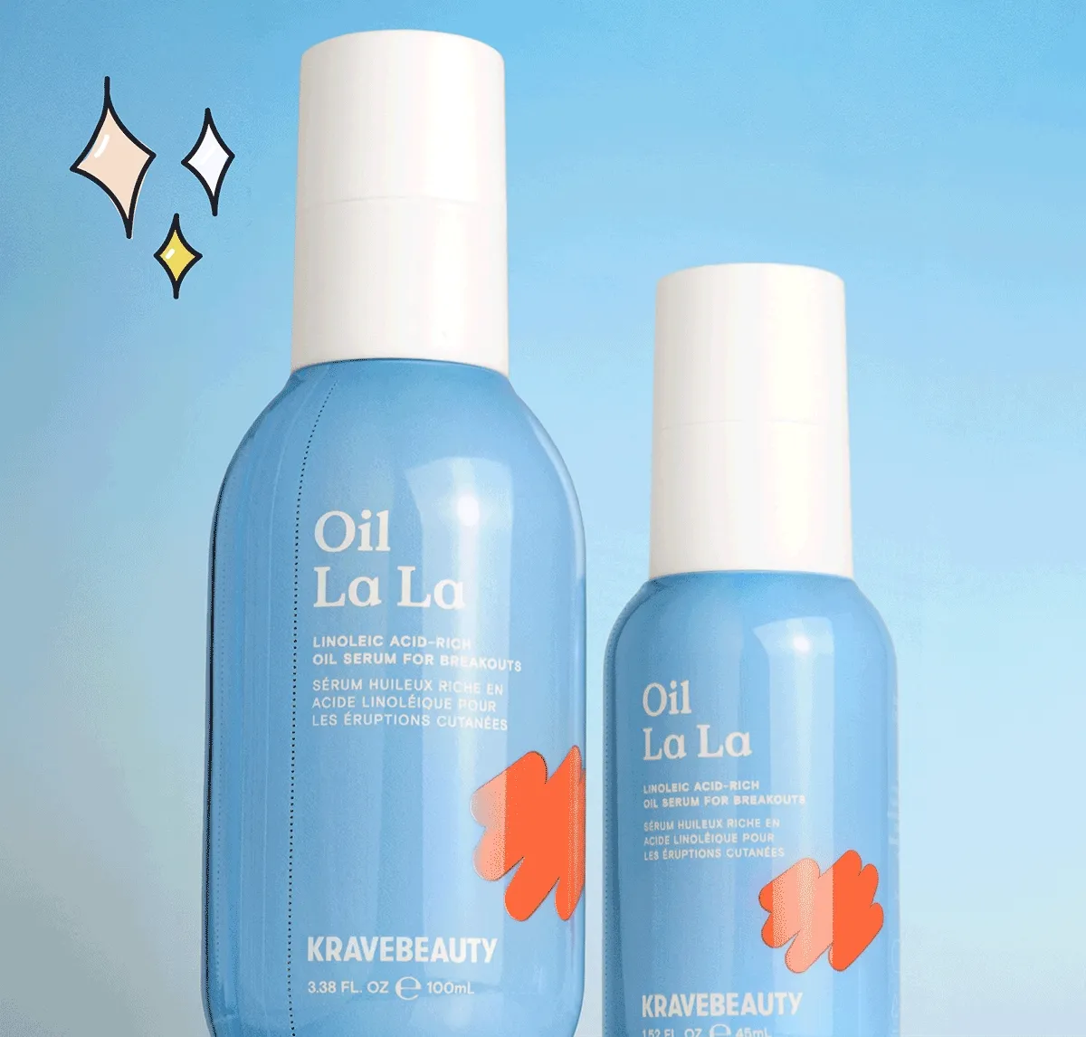 Jumbo Oil La La next to regular Oil La La