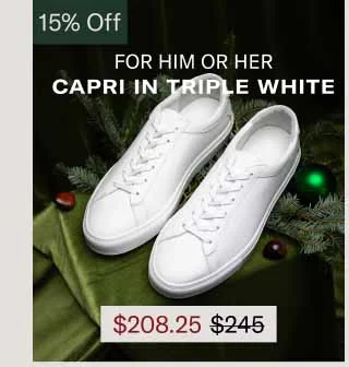 For Him or Her Capri in Triple White